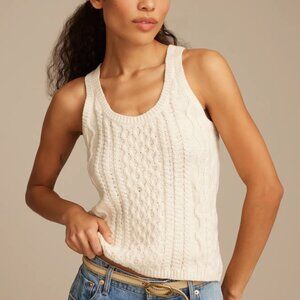 Lucky Brand Cable Sweater Tank Vest M $70 NWT